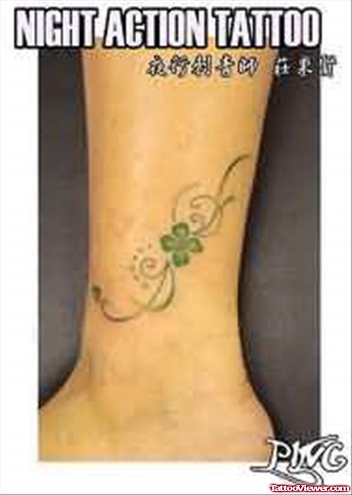 Clover Tattoo Design On Ankle