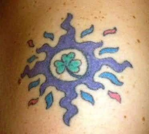 Purple Ink Clover Tattoo