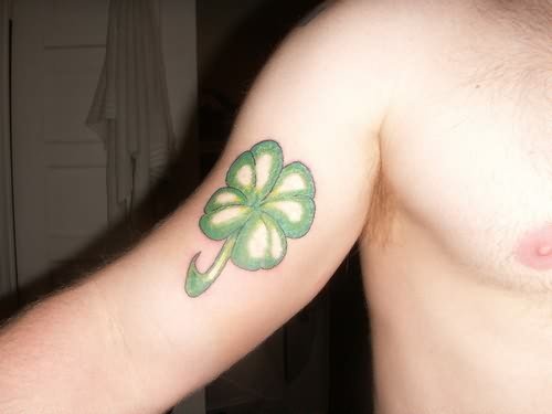 Four Leaf Clover Tattoo On Muscles