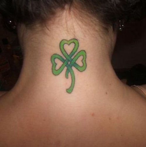 Celtic Clover Tattoo On Nape