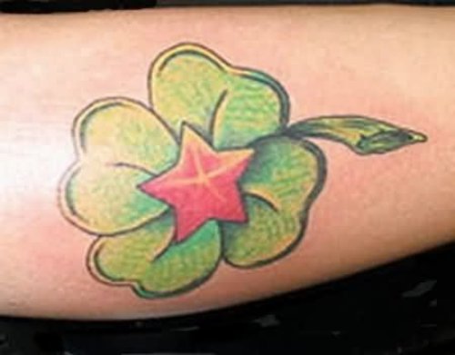 Star Clover Leaf Tattoo
