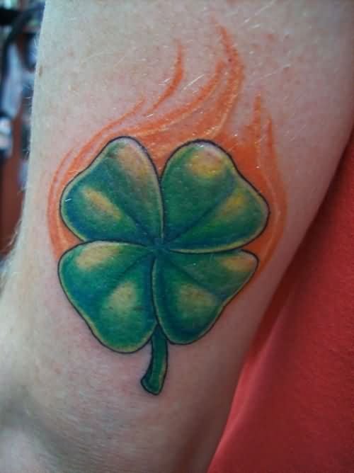 Attractive Flaming Clover Tattoo