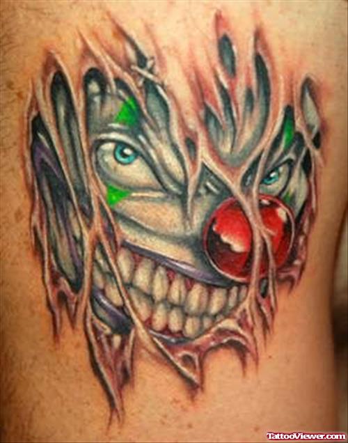 Evil Face Clown Tattoo