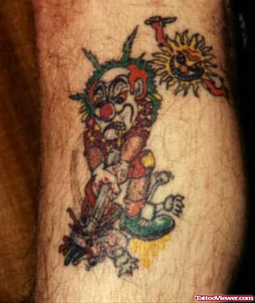 Sun And Clown Tattoo