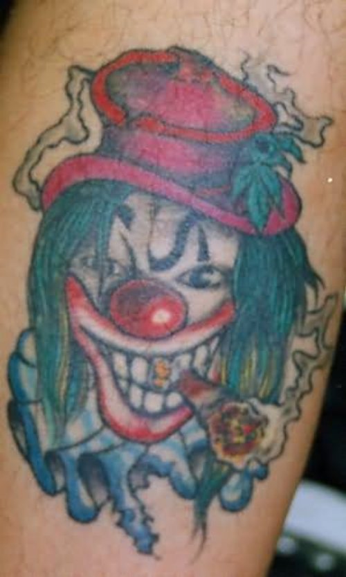 Smoking Clown Tattoo For Men