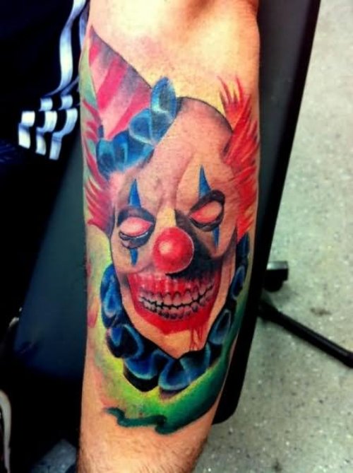 Color Killer Joker Clown Tattoo