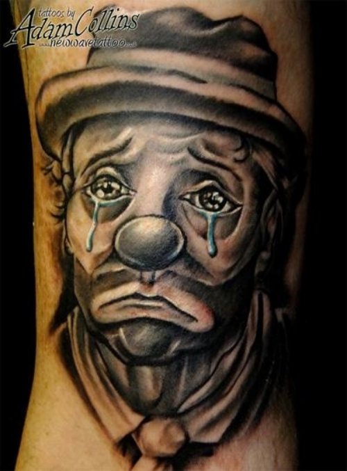 Sad Joker Head Tattoo