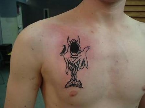 Grim Reaper Clown Tattoo On Chest
