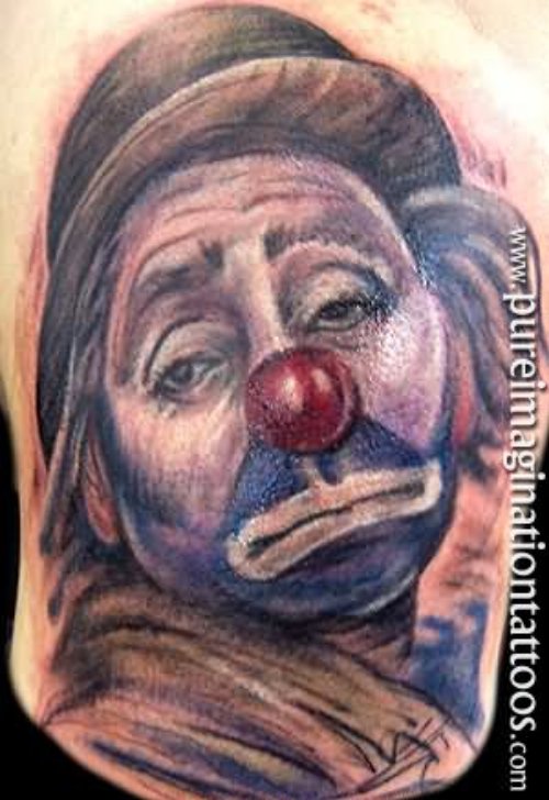 Sad Clown Painting Tattoo