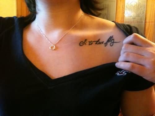 Girl With Collarbone Tattoo