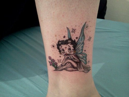 Fairy Betty Boop Tattoo On Ankle