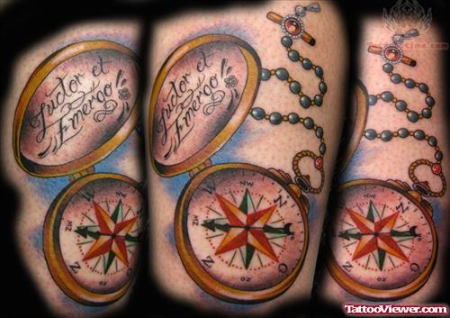 Emergo Compass Tattoo
