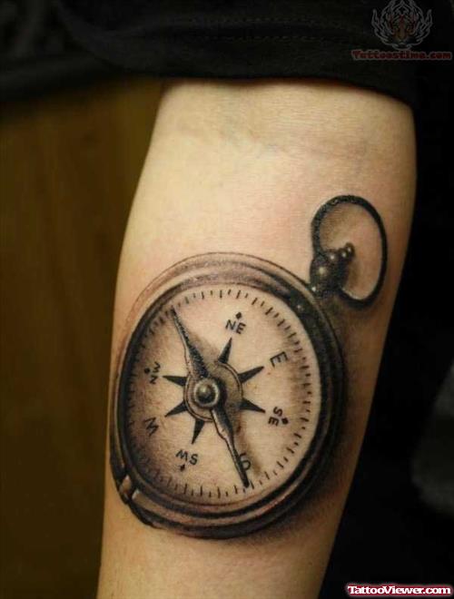 Grey Compass Tattoo
