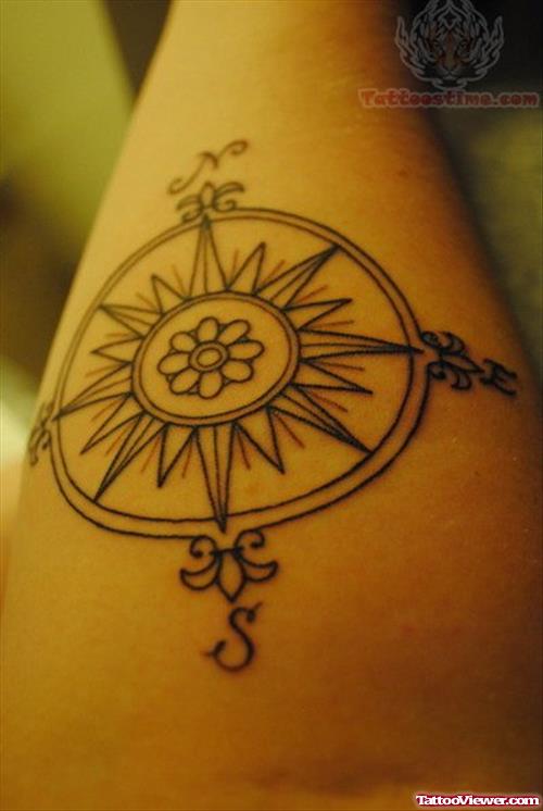 Compass Outline Tattoo