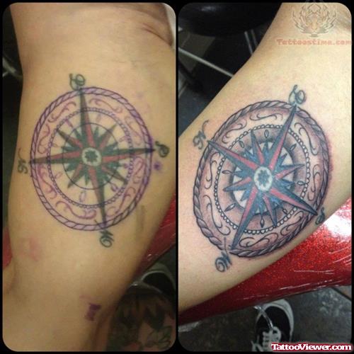 Compass Tattoos On Biceps