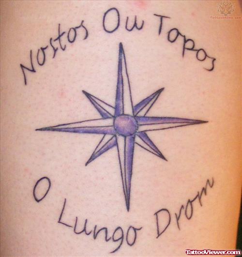 Purple Ink Compass Tattoo
