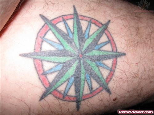 Color Ink Compass Tattoos