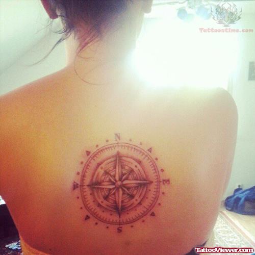 UpperBack Compass Tattoo