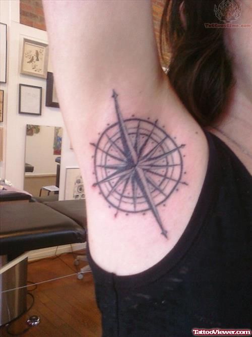 Compass Tattoo On Armpit