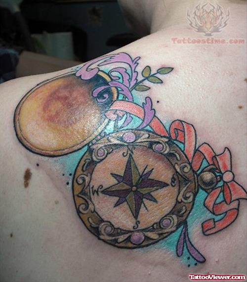Bow And Compass Tattoo