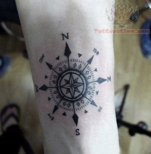 Awesome Compass Tattoo For Young