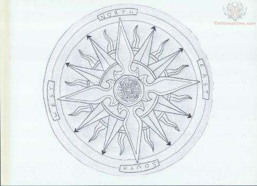Compass Tattoo Drawing Sample
