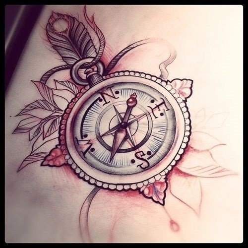 Amazing Compass Tattoo Design
