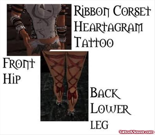 Ribbon Corset Tattoo Samples