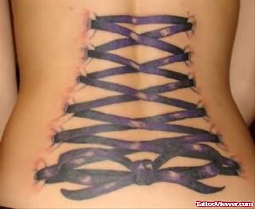 Corset 3D Tattoo On Back