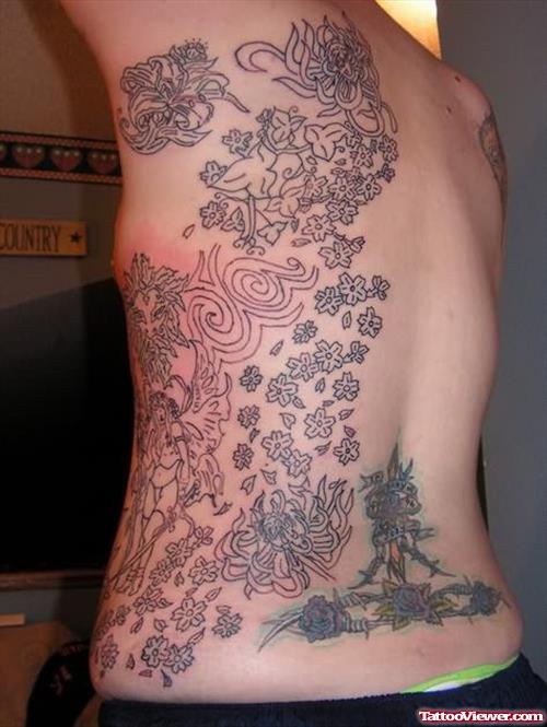 Awesome Corset Tattoo Design On Back