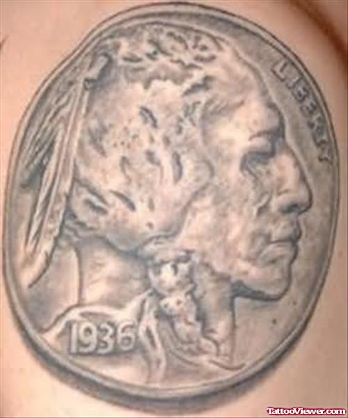 American Native Coin Tattoo