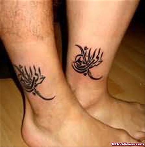 Flying Birds Couple Tattoo On Ankle