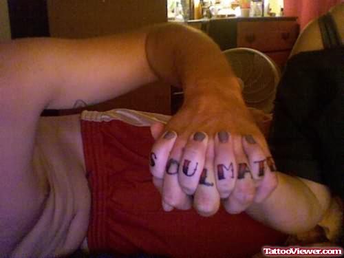 Fingers Word Couple Tattoo