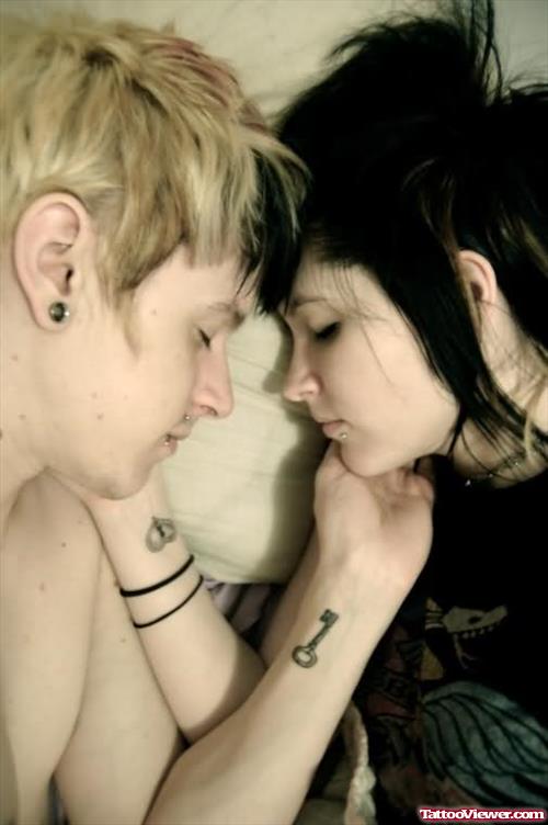 Love Key Couple Tattoos