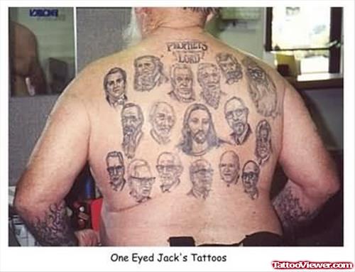 Faces Tattoos On Back