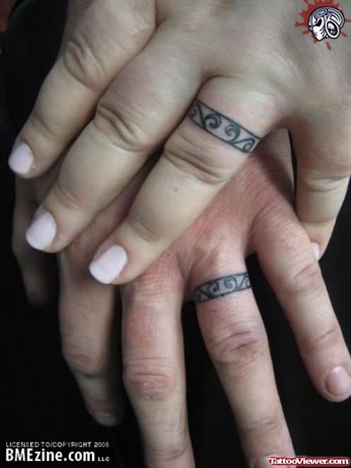 Finger Ring Couple Tattoo