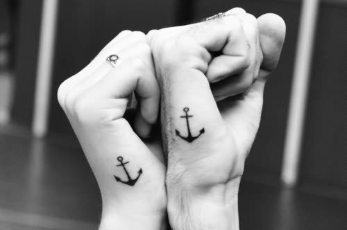Anchor Couple Tattoos On Hand