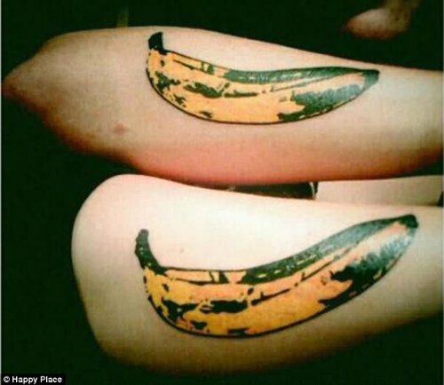 Banana Couple Tattoos On Both Sleeves
