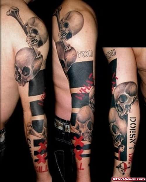 Skulls Tattoos On Arm