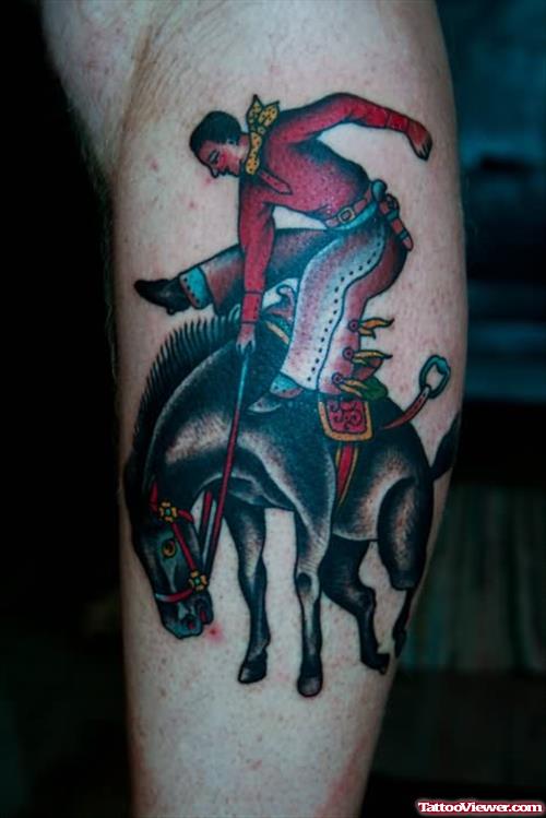 Cowboy On Horse Tattoo