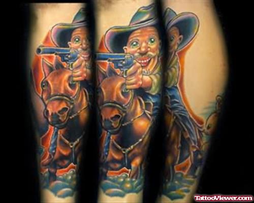 Cowboy Joker Tattoo