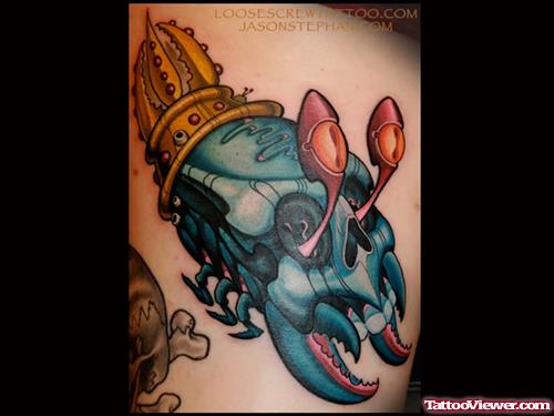 Queen Skull Crab Tattoo