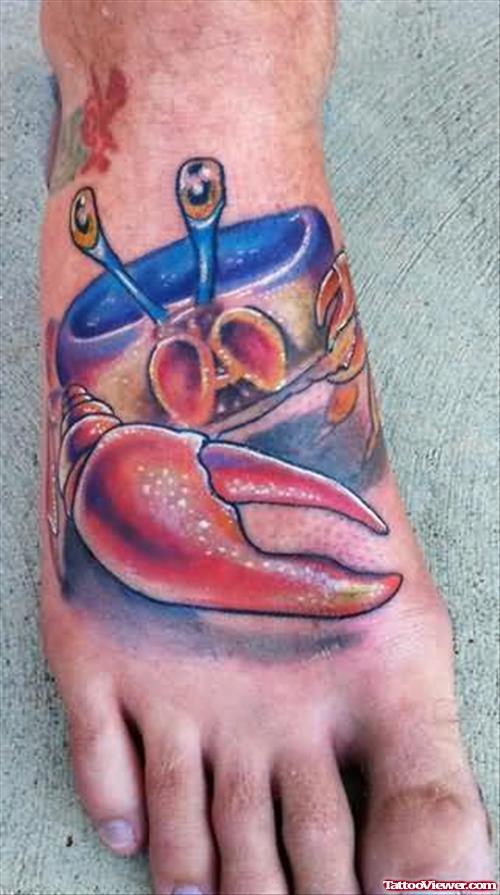 Fiddler Crab Tattoo On Foot