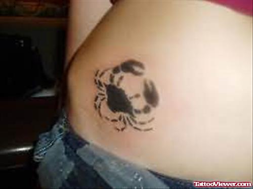Crab Tattoo On Waist