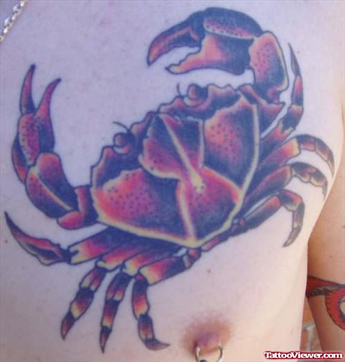 Crab Tattoo On Chest For Men