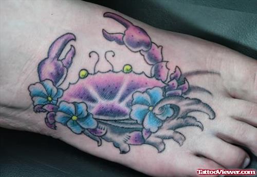 Crab Strong Foot Tattoo