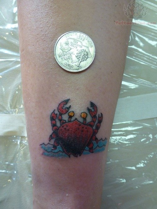 Crab In Sea Tattoo