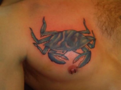 Crab Tattoo On Chest