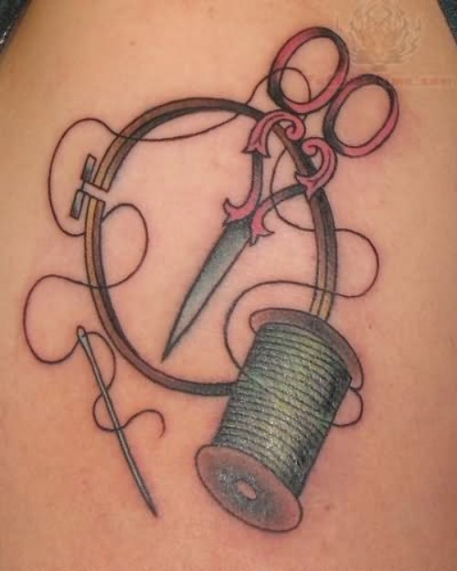 Needle, Spool Ans Cissor Craft Tattoo