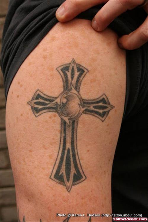 Half Sleeve Cross Tattoo
